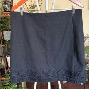 LOFT Black Mini Skirt with Lace Trim